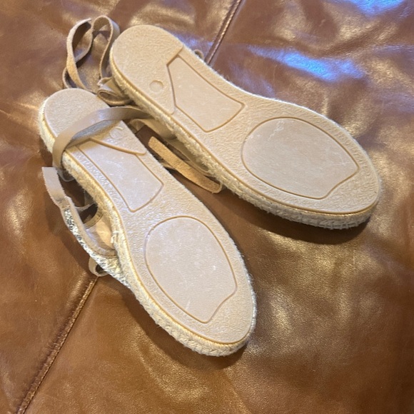 Silver Espadrille Lace-Up Flats - Picture 6 of 10